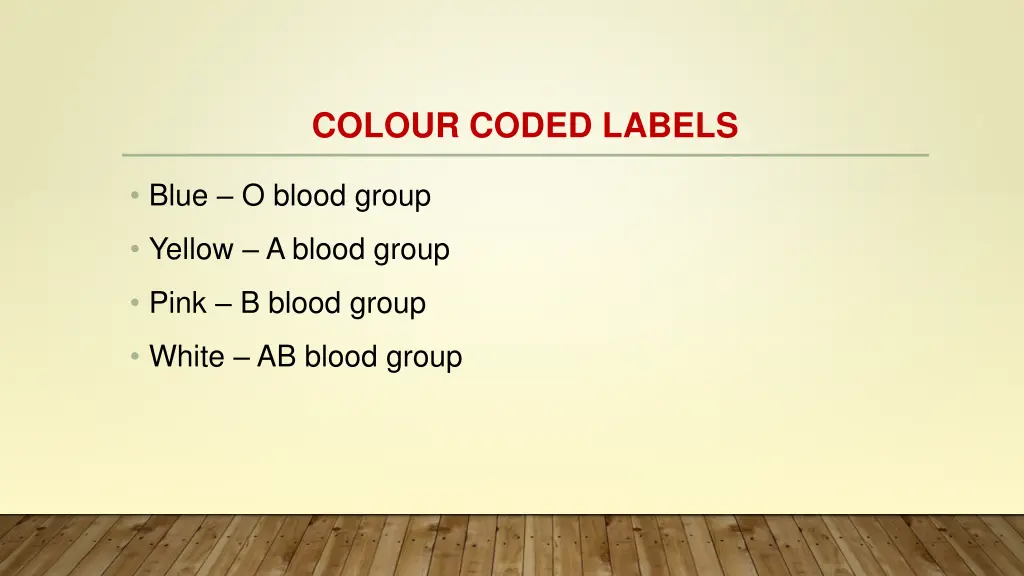 colour coded labels