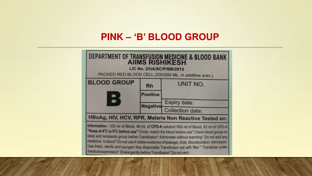 pink b blood group