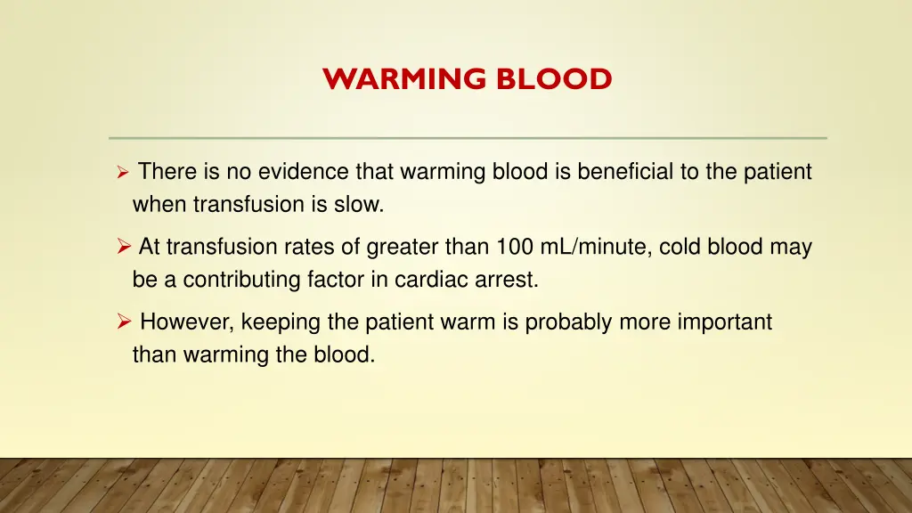 warming blood