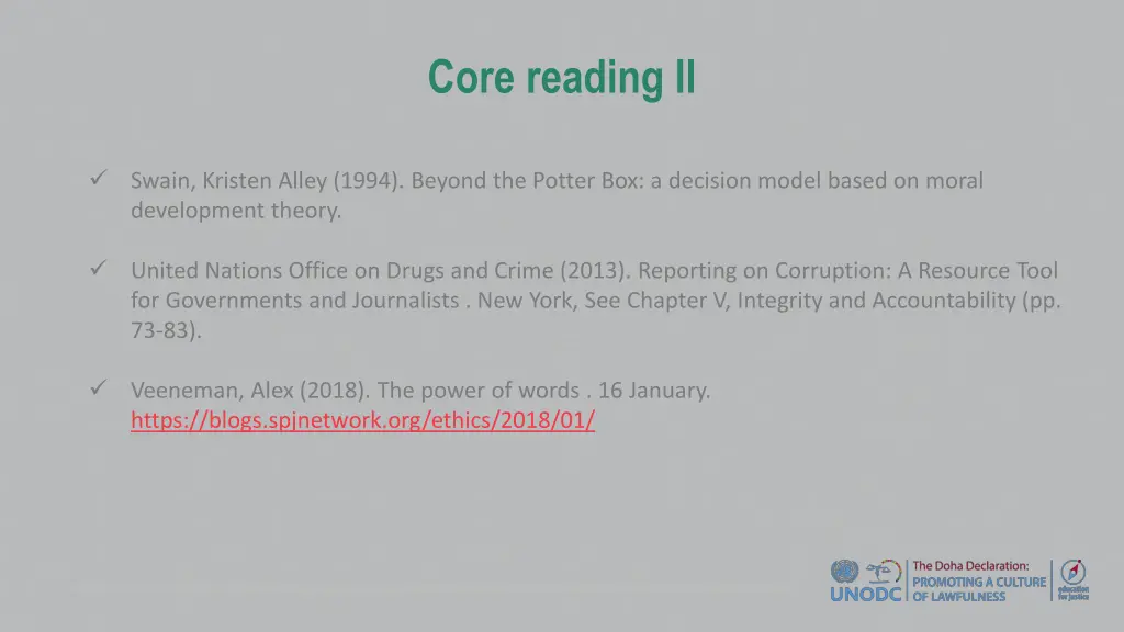 core reading ii