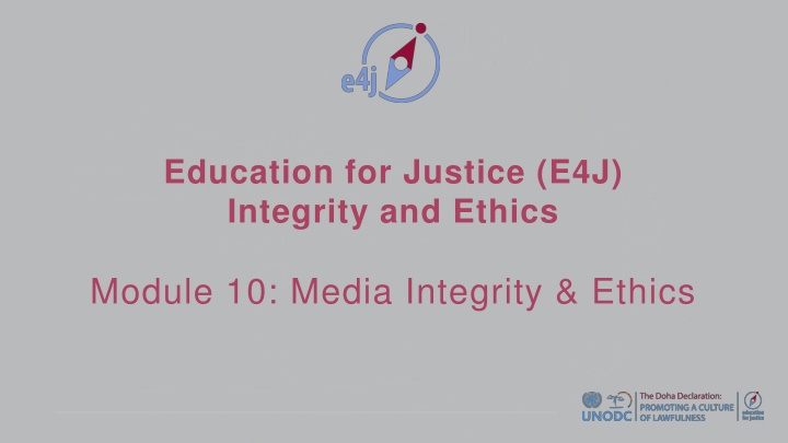 education for justice e4j integrity and ethics