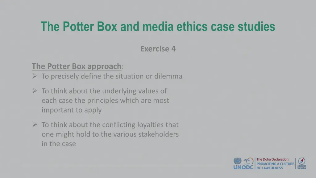 the potter box and media ethics case studies