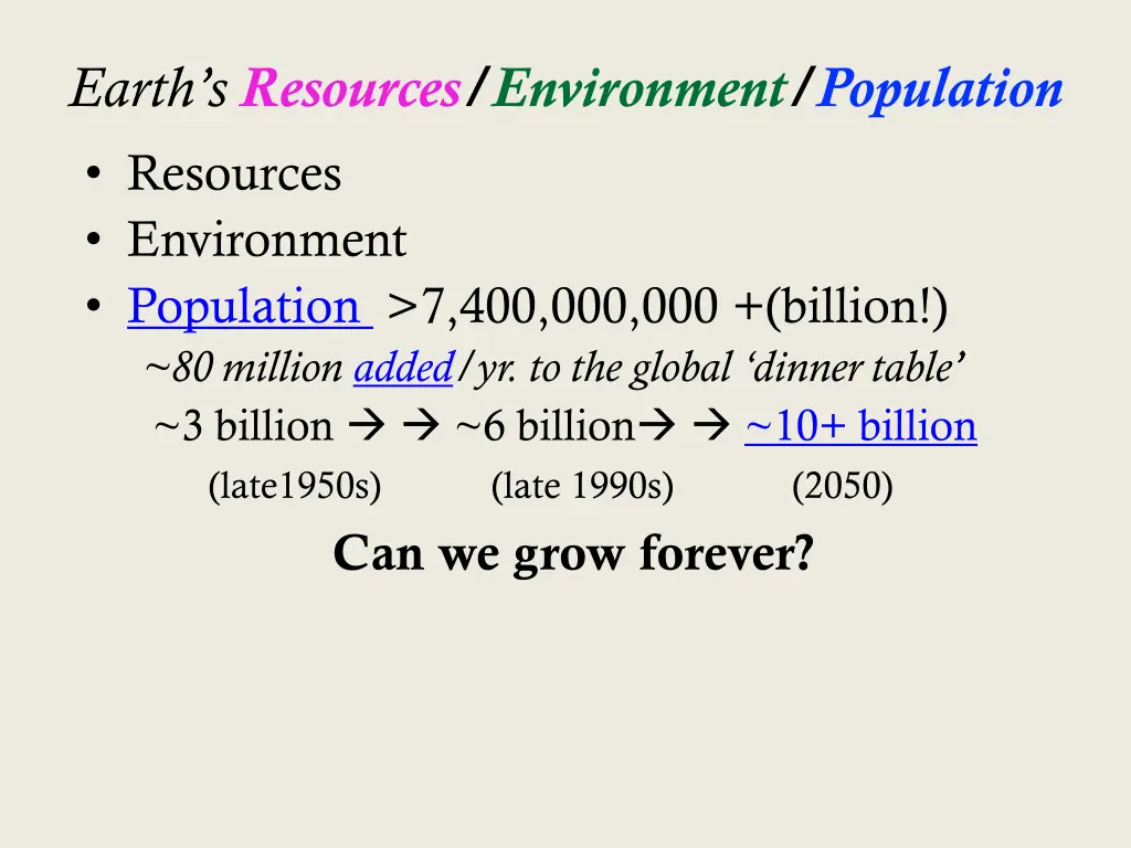 earth s resources environment population 2