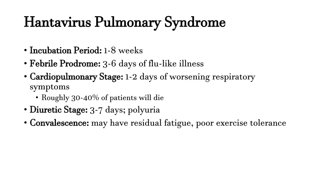 hantavirus pulmonary syndrome incubation period