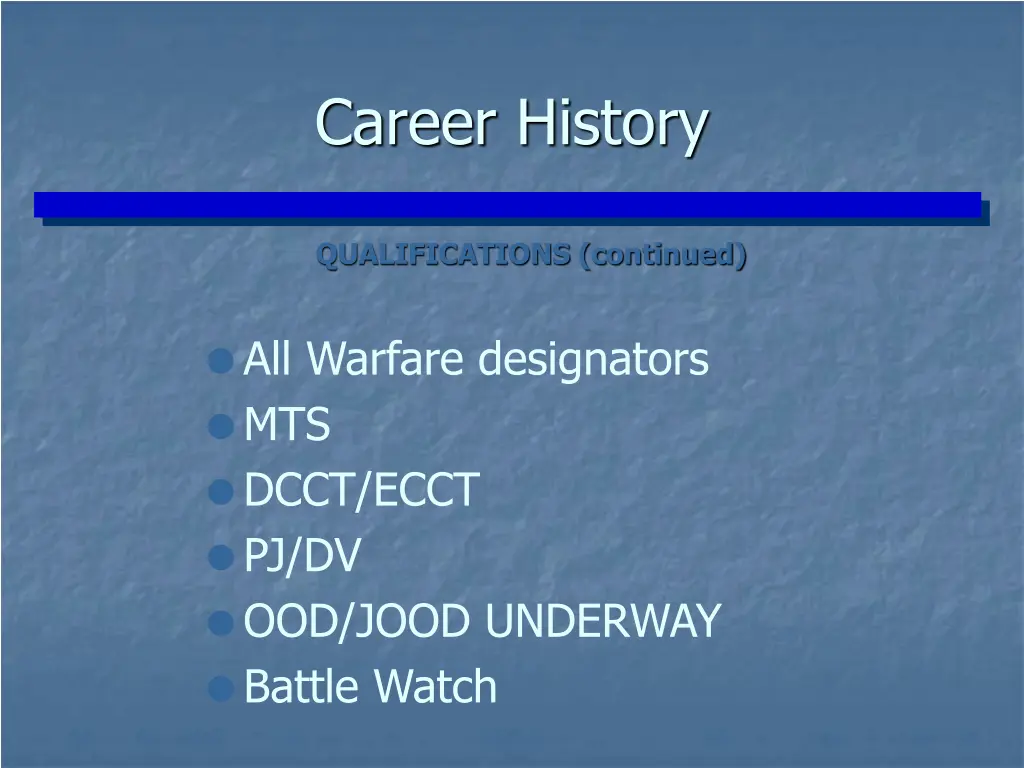 career history 2