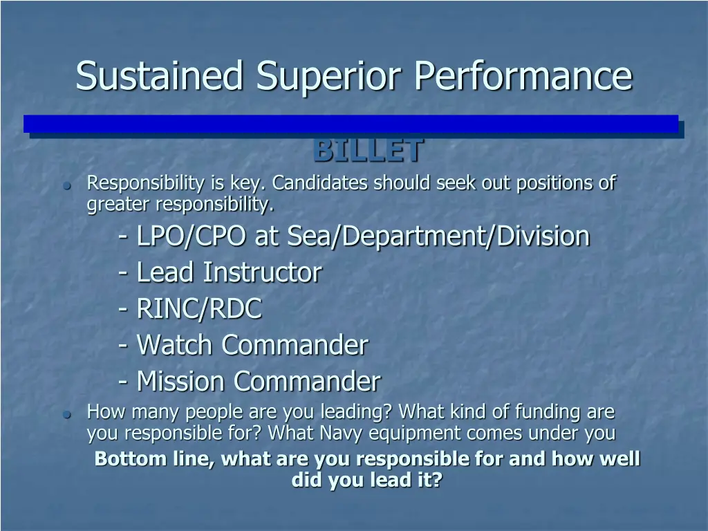 sustained superior performance 2