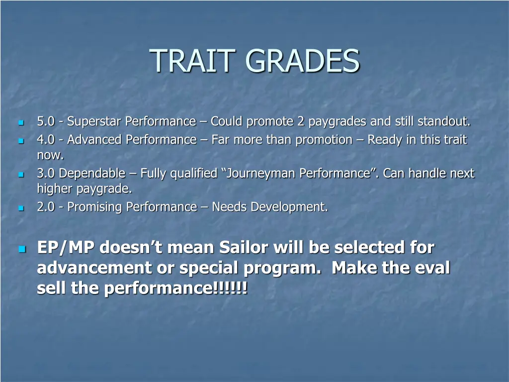 trait grades