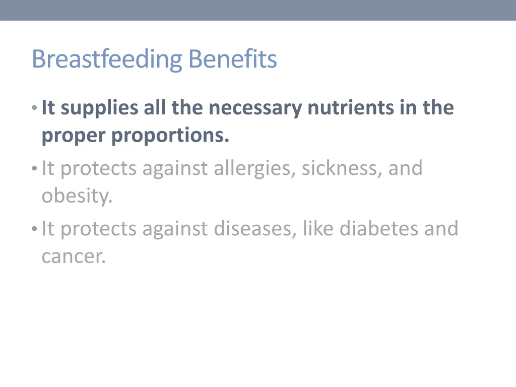 breastfeeding benefits