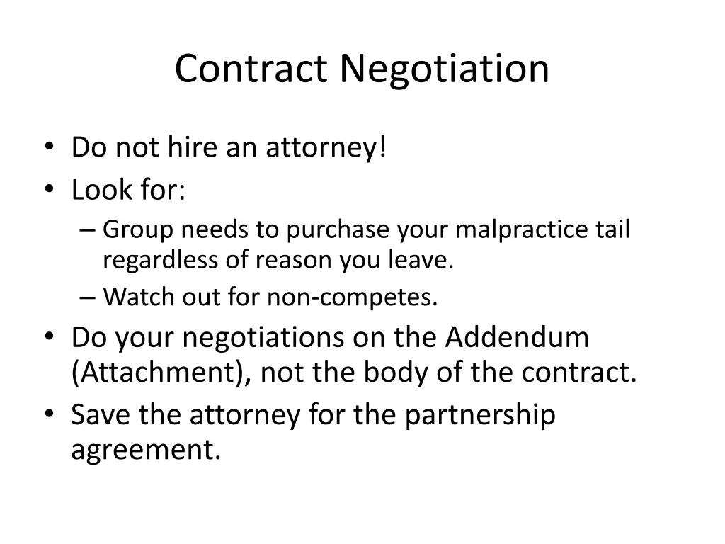 contract negotiation