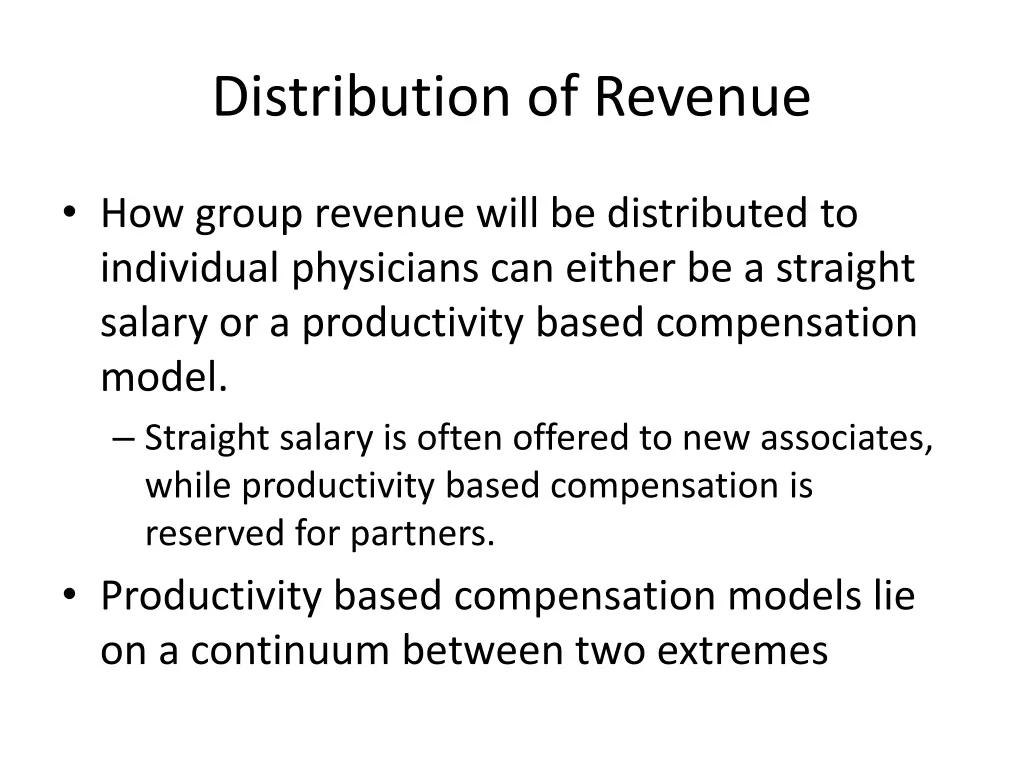 distribution of revenue