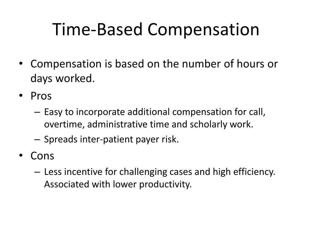 time based compensation