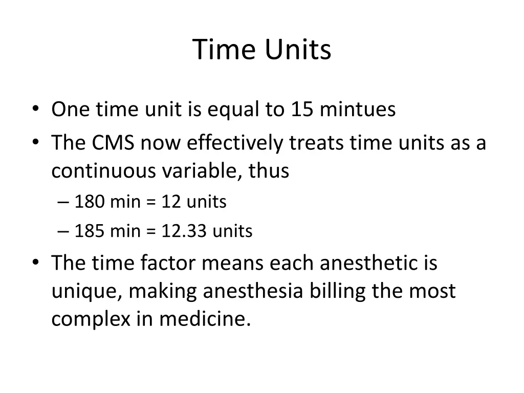 time units 1