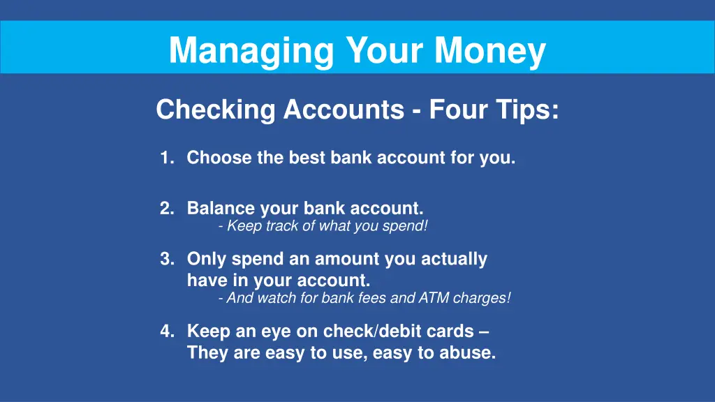 managing your money