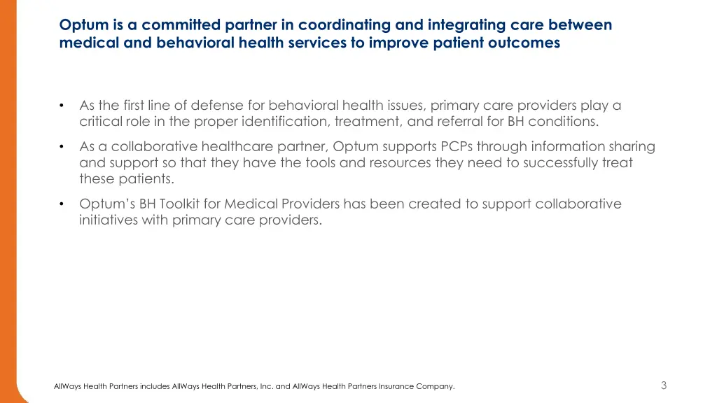 optum is a committed partner in coordinating