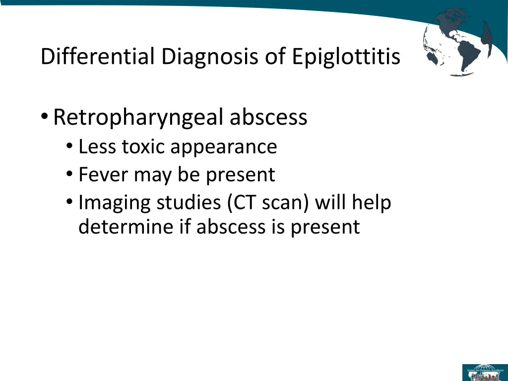 differential diagnosis of epiglottitis 2