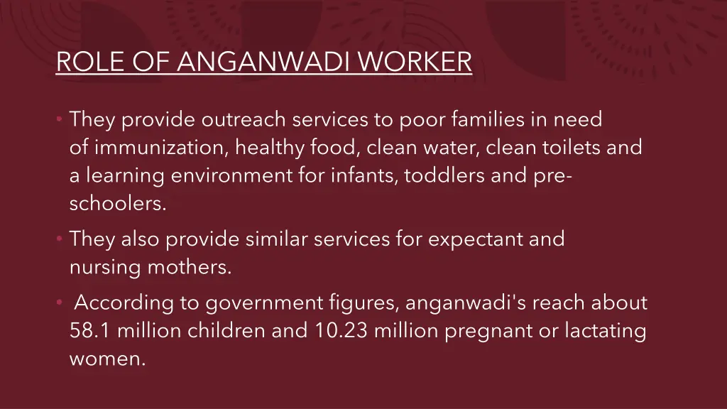 role of anganwadi worker