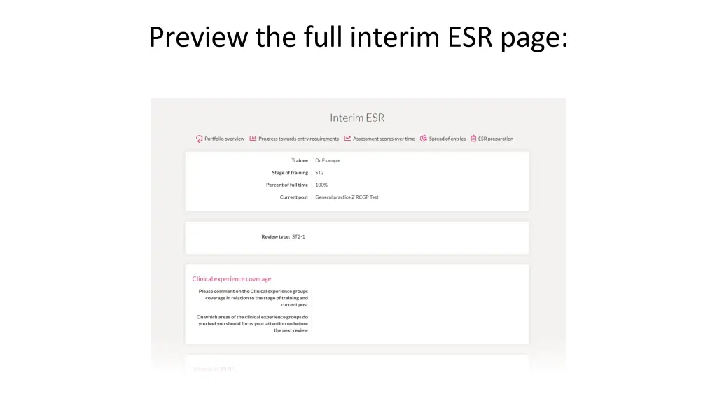 preview the full interim esr page