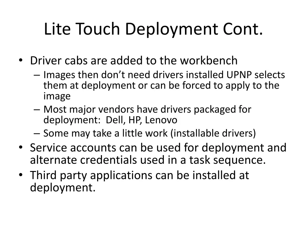 lite touch deployment cont