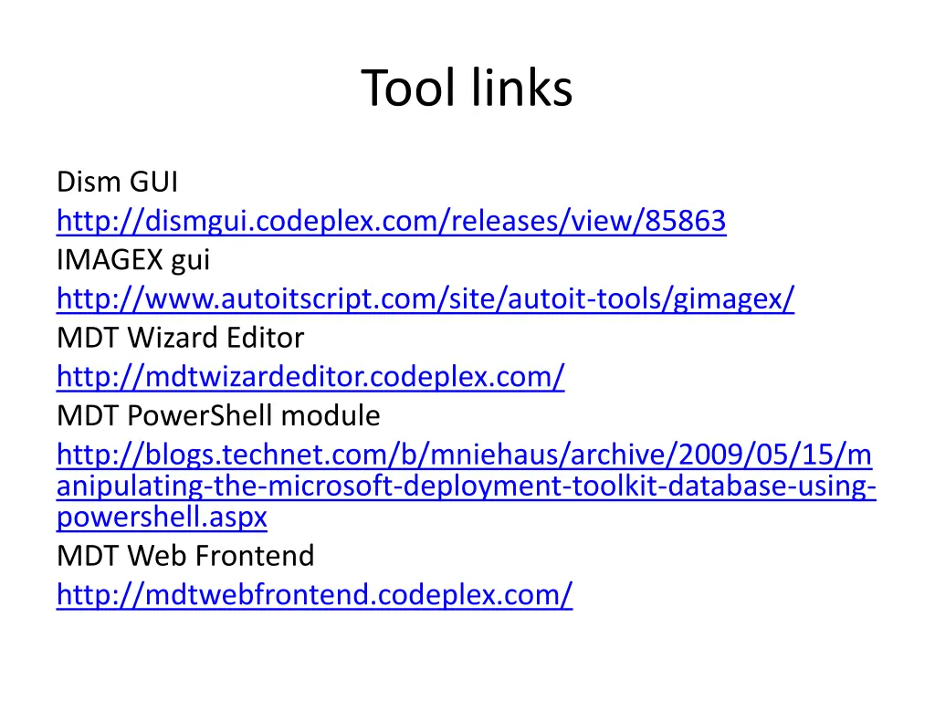 tool links