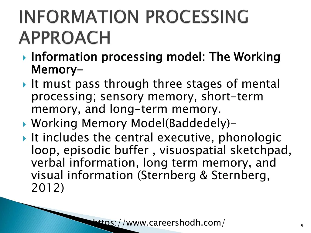 information processing model the working memory