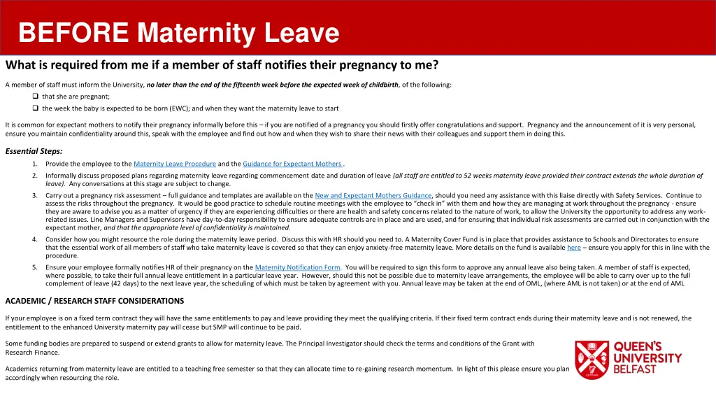 before maternity leave