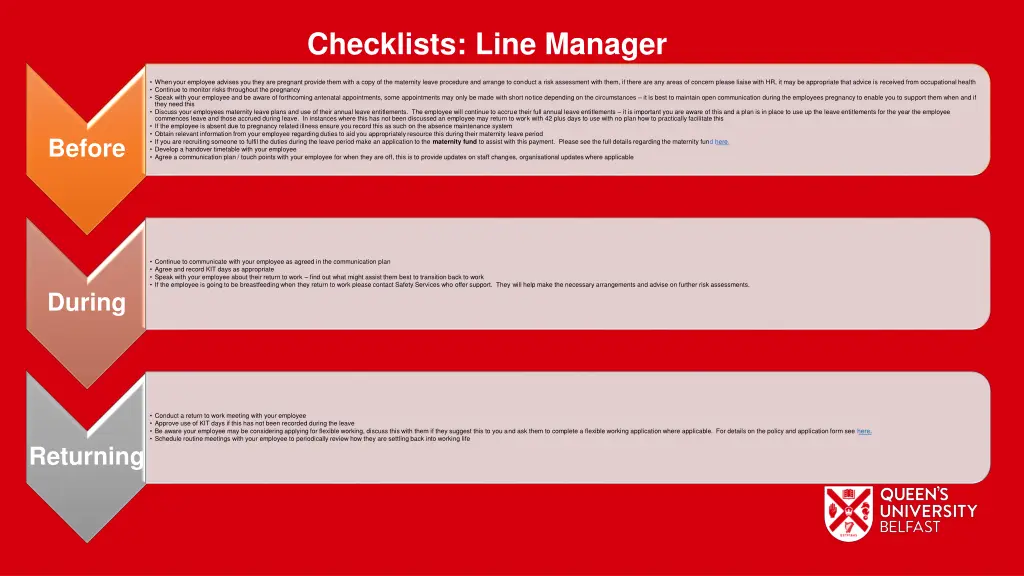 checklists line manager