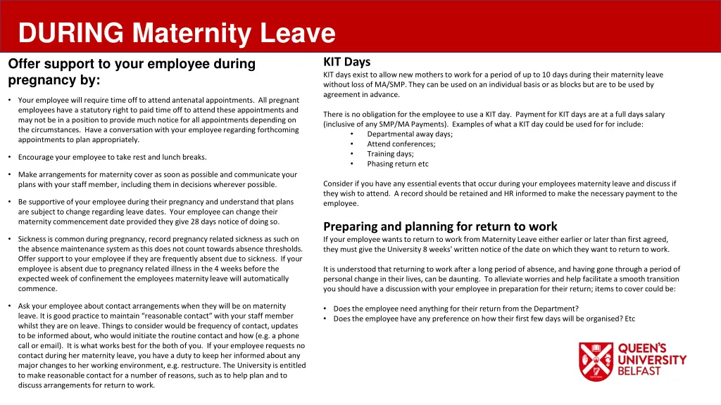 during maternity leave