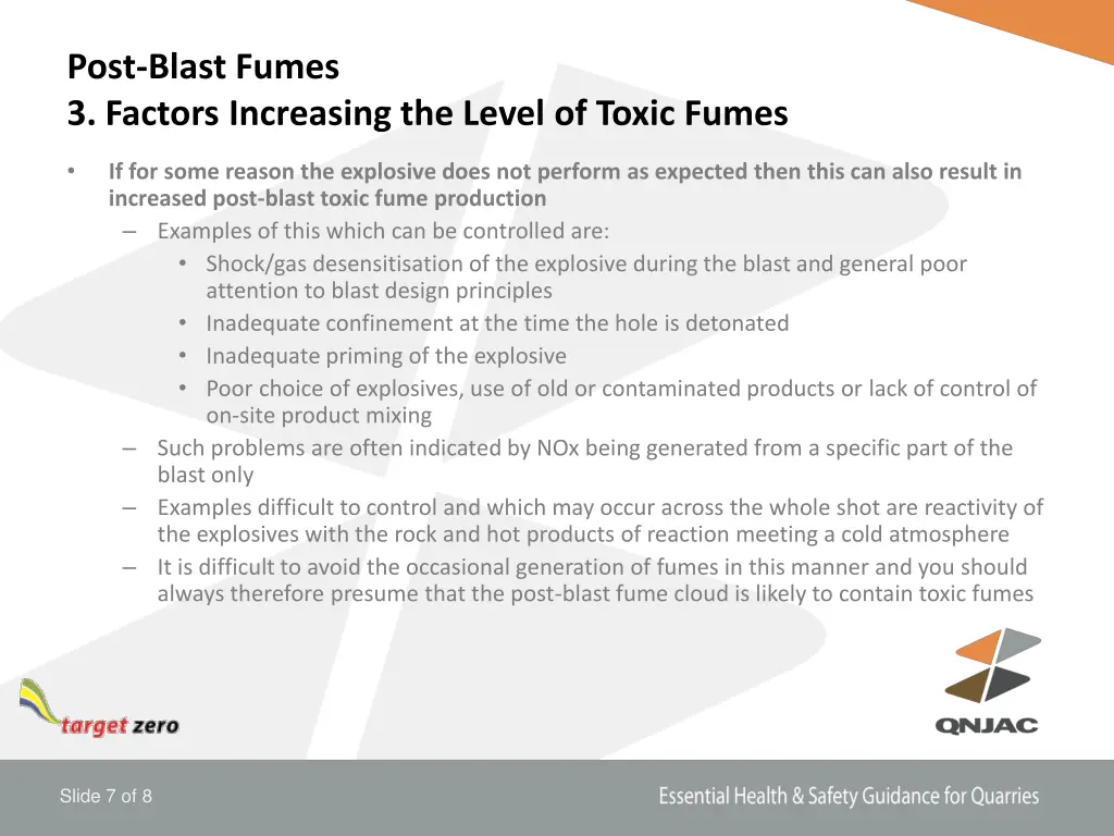 post blast fumes 3 factors increasing the level 1