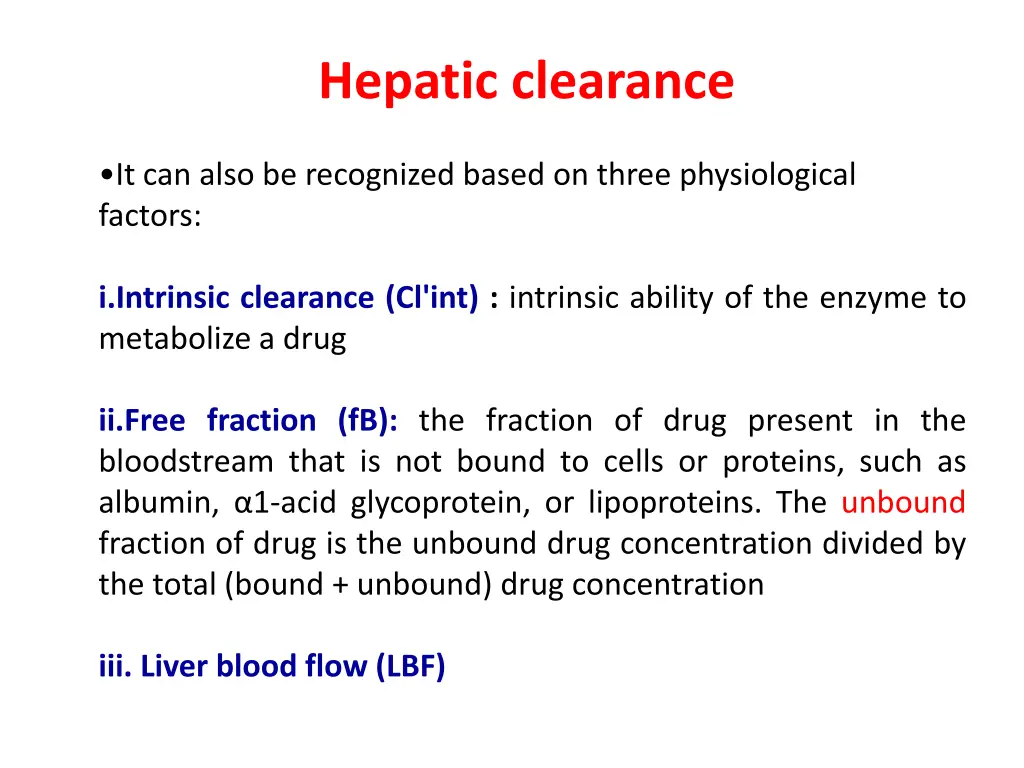 hepatic clearance