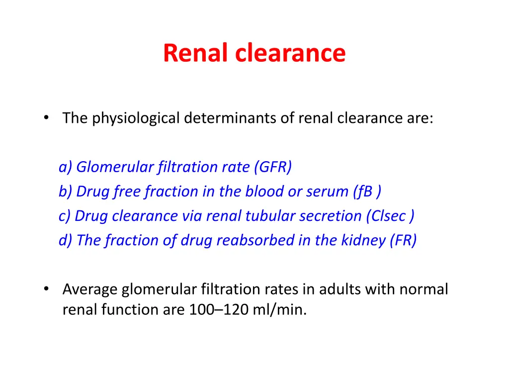 renal clearance