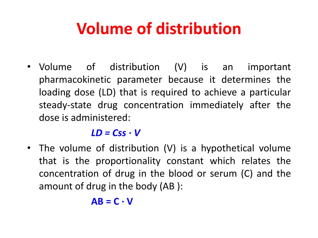 volume of distribution