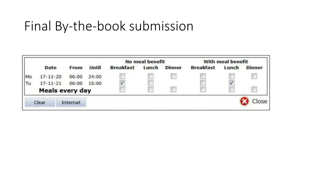 final by the book submission