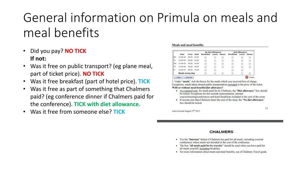 general information on primula on meals and meal 1