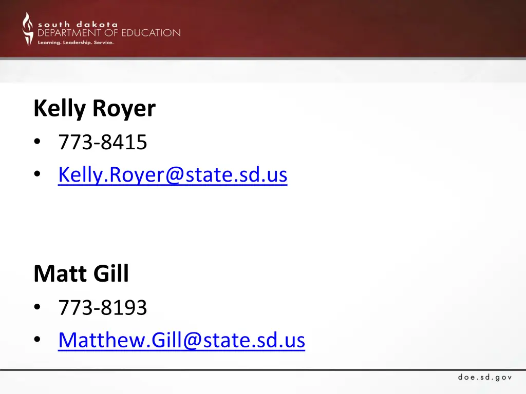 kelly royer 773 8415 kelly royer@state sd us