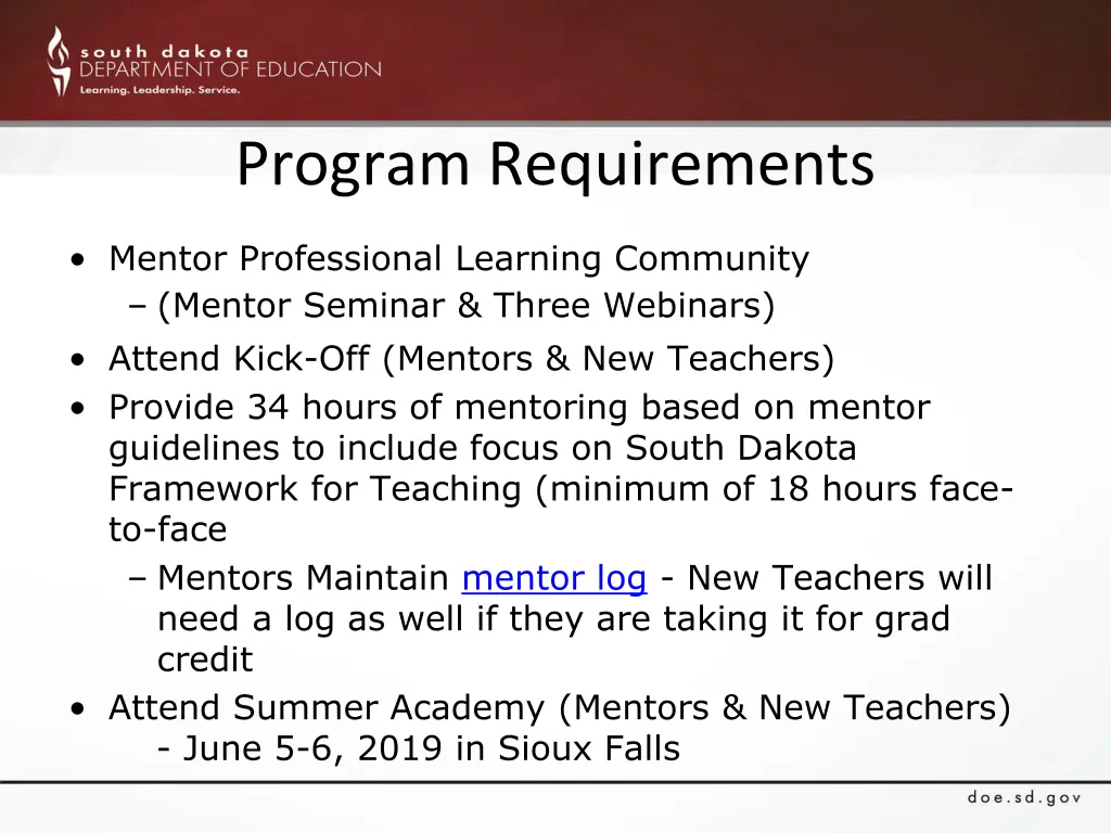 program requirements