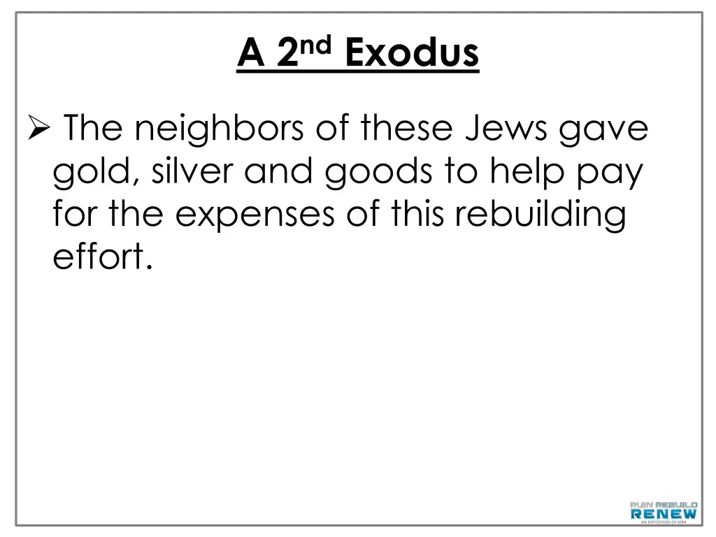 a 2 nd exodus