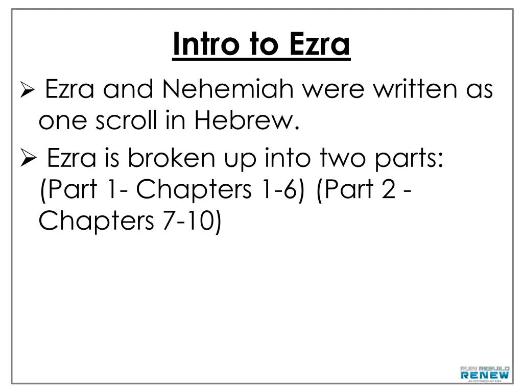 intro to ezra 1