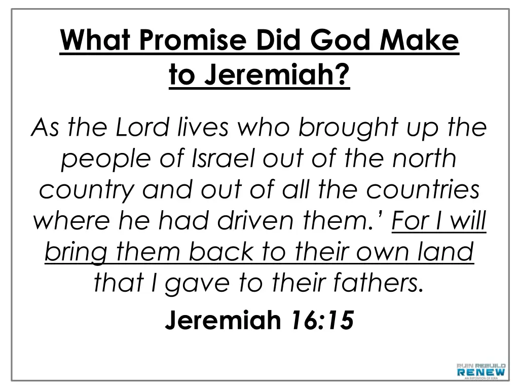 what promise did god make to jeremiah