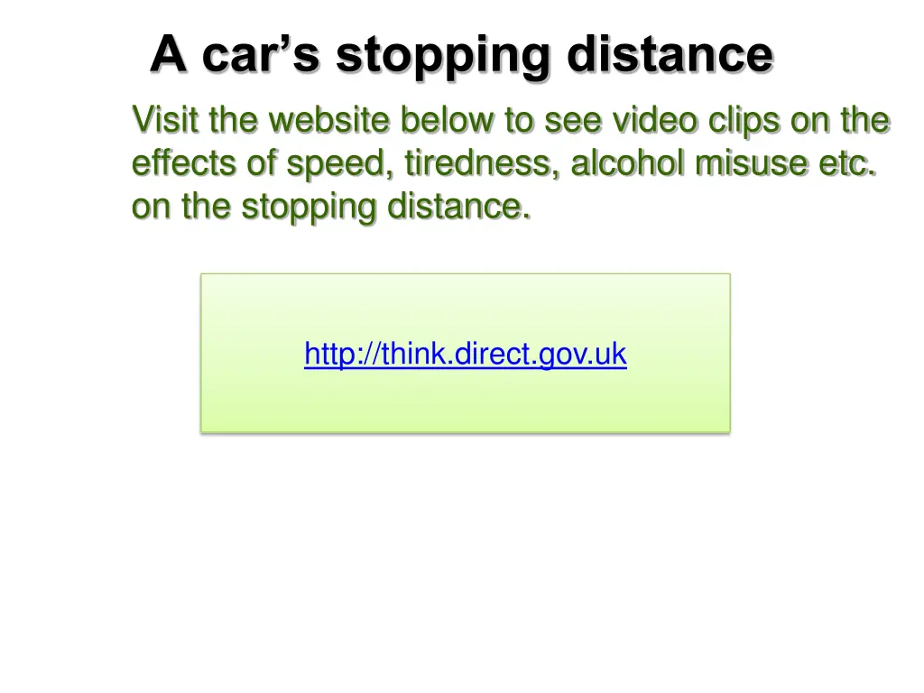 a car s stopping distance visit the website below