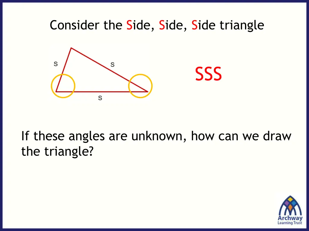 consider the side side side triangle 1