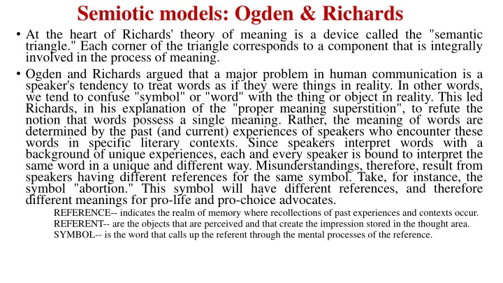 semiotic models ogden richards at the heart