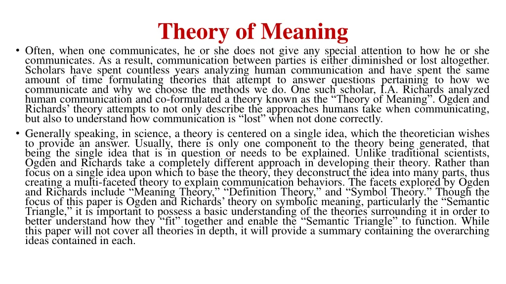 theory of meaning