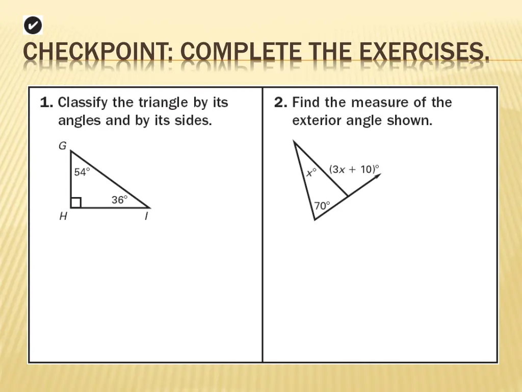 checkpoint complete the exercises