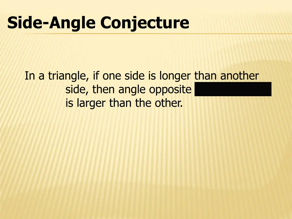 side angle conjecture