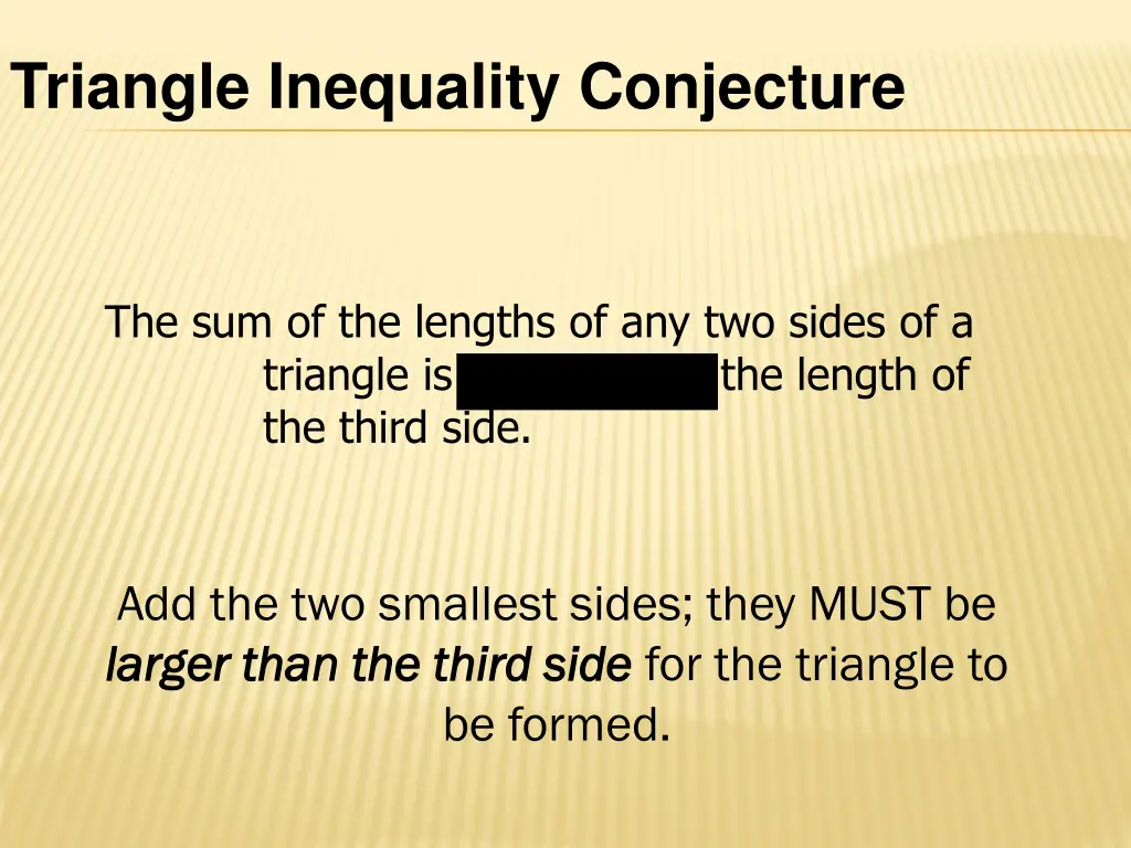 triangle inequality conjecture