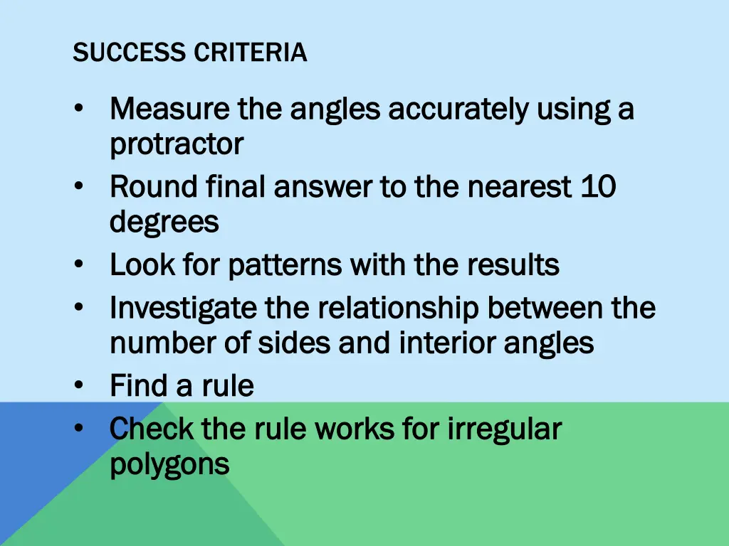 success criteria