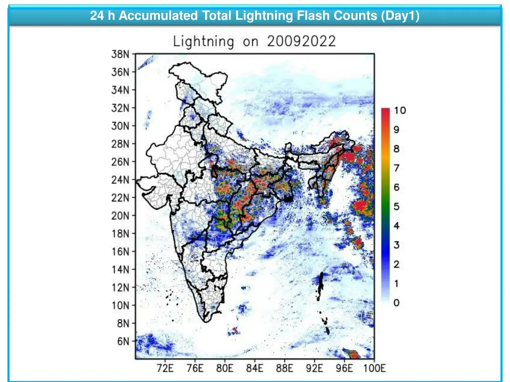 24 h accumulated total lightning flash counts day1