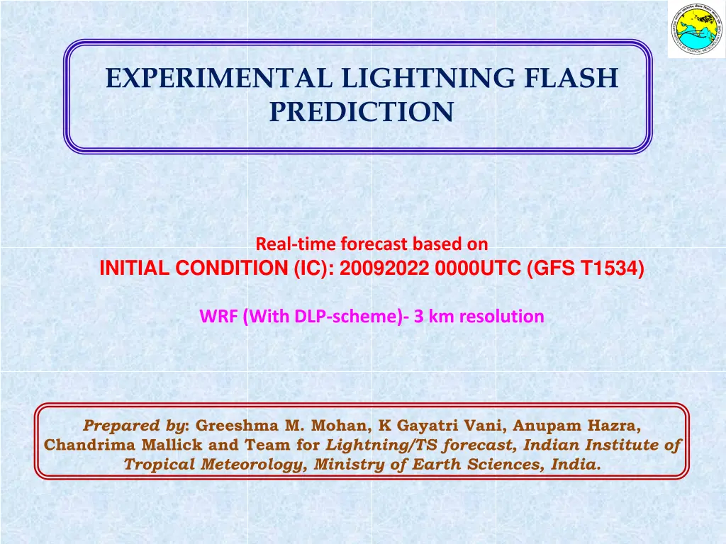 experimental lightning flash prediction