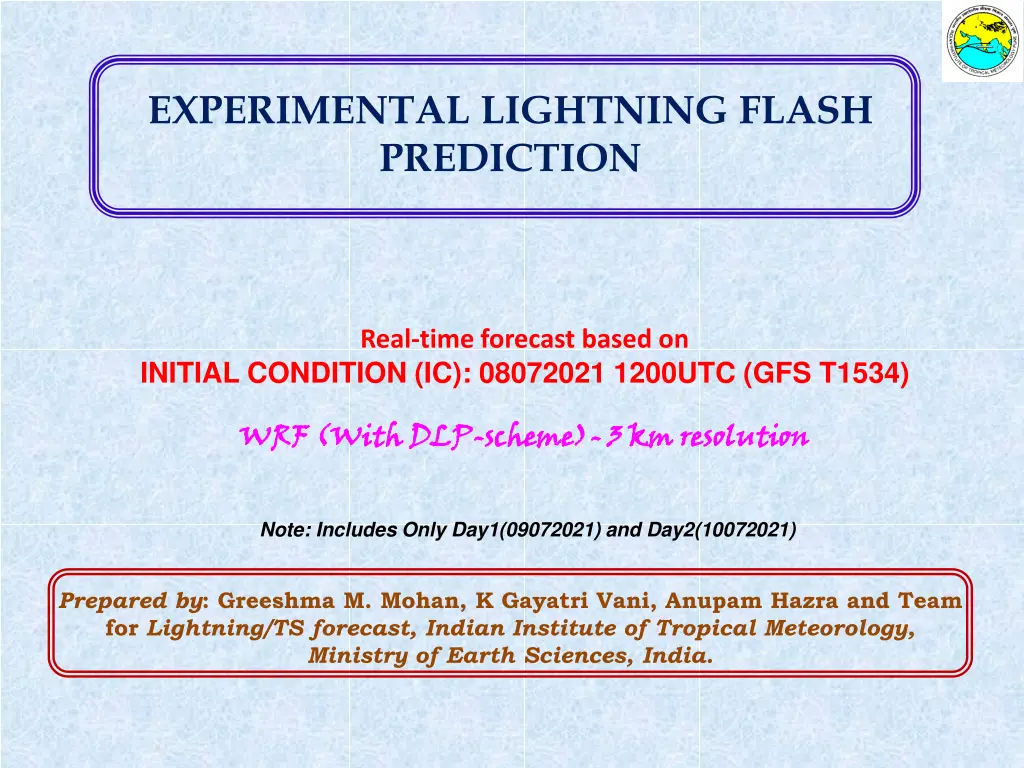 experimental lightning flash prediction