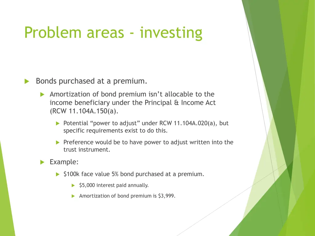 problem areas investing